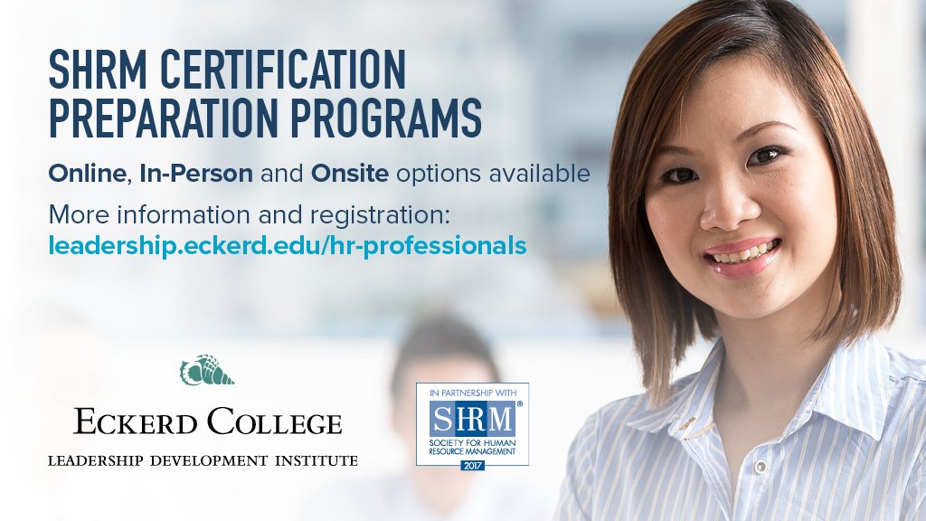 Prepare for your #SHRM exam online with Eckerd College. Studying to become SHRM-CP/SCP certified? Register for Eckerd's Online SHRM Preparation Program that begins April 9, 2018. #hr ow.ly/rbHm30iyNaT