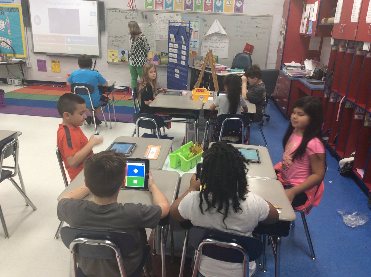 kbunn81's tweet photo. Mrs. Sizemore's second graders are using Kahoot as a culminating activity to review Famous Americans they have studied! @LibraryGoddess0 @MollyWhiteLES @Levansteach15 @acaciad1 #bcsteachertalk #DLDay https://t.co/wZST9ITT8Q