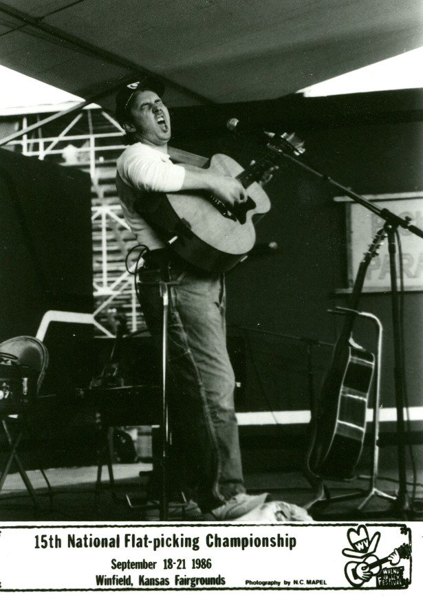 WVFestWinfield's tweet image. Mike Cross on stage at Walnut Valley Festival in 1986 #TBThursday #Bluegrass #WVFestival