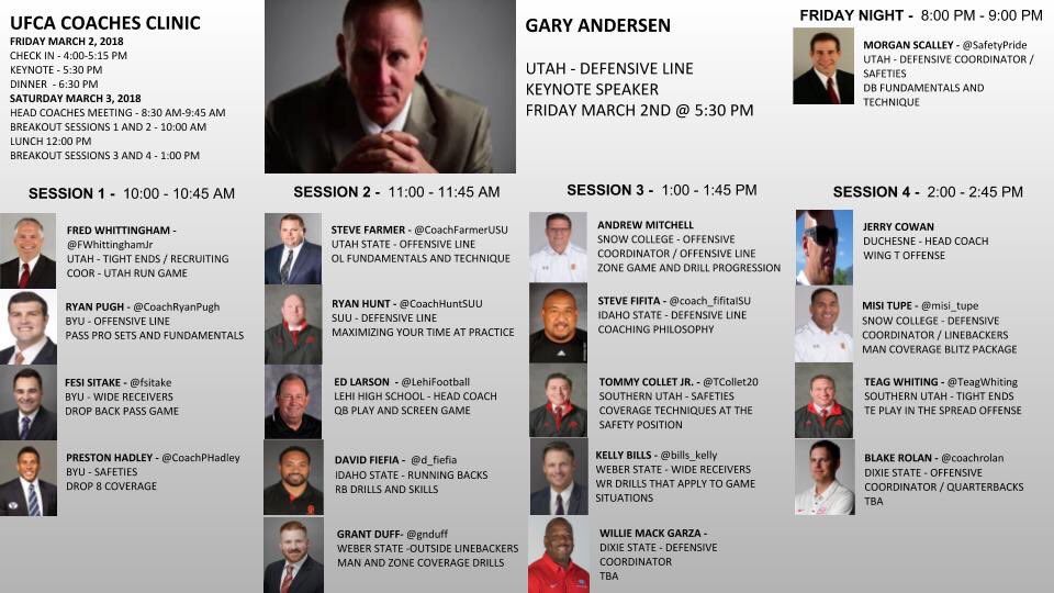 LarsonCoach's tweet image. Take a close look at all these college coaches speaking at the UFCA. Notice one guy??? Yes coach Larson will be the only high school coach speaking with other college coaches! Get this man to the college level already! #retweet #goat #coachlarson