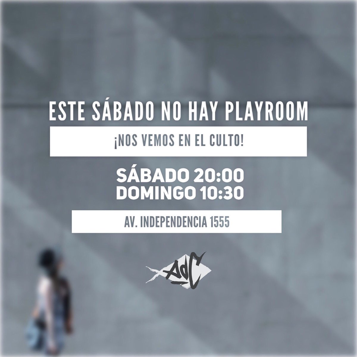 Este finde NO hay Adolescentes, nos vemos en el culto!