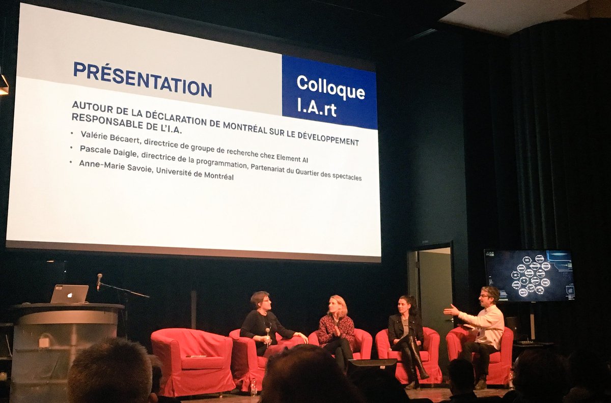 marikalaforest's tweet image. .@MatthieuDugal souligne la présence importante (et rafraîchissante) des femmes en #IA. Une dizaine d’interventions de femmes aujourd’hui au #ColloqueIArt