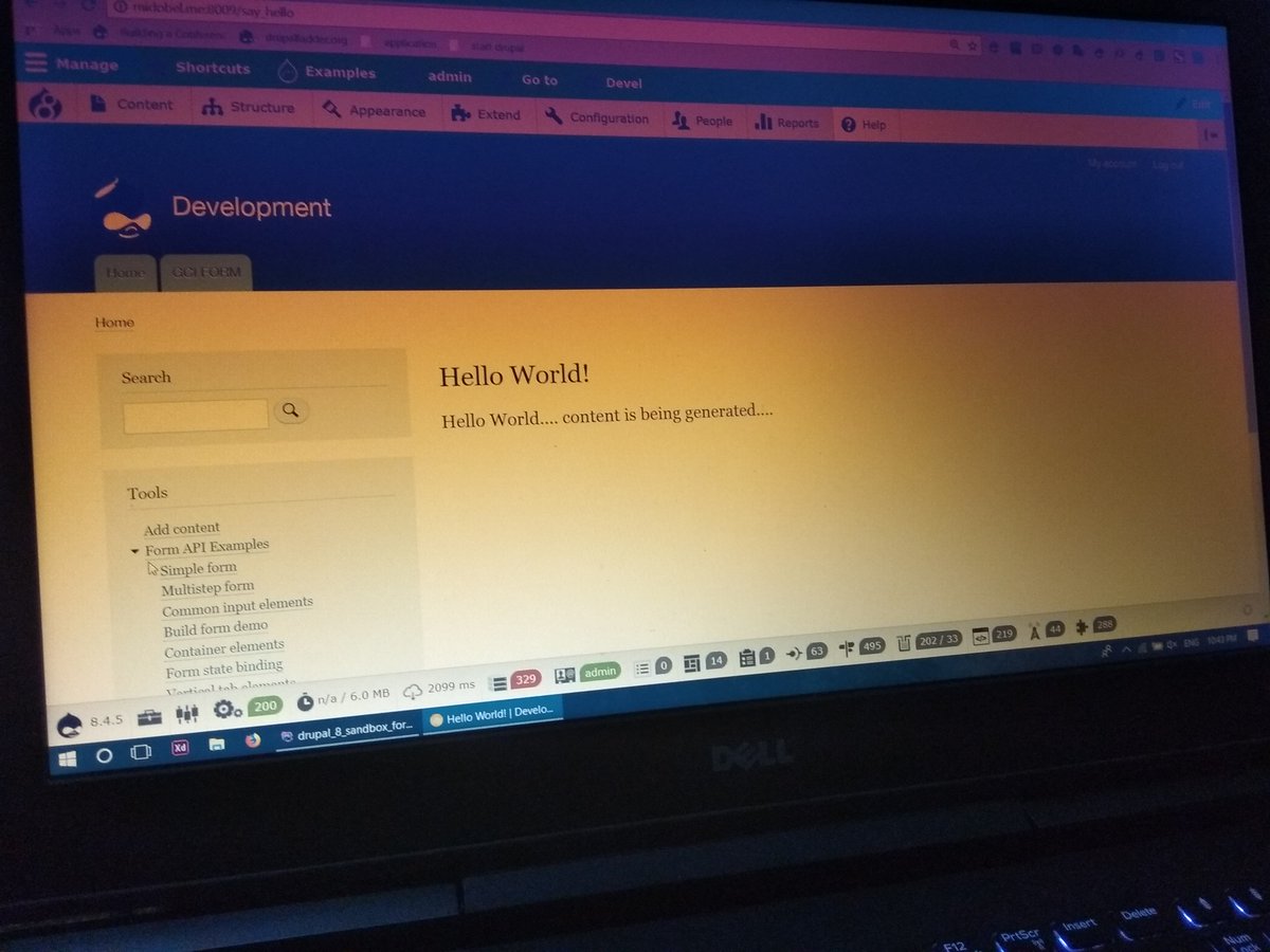 midobel0's tweet image. Reading through api.drupal.org and creating some cool stuff! 
Here&apos;s a module that creates a link in the config menu✌️
And just written my first controller too!  @drupal is just quite fun 😀
#myFirstModule #gsoc2018 🙌