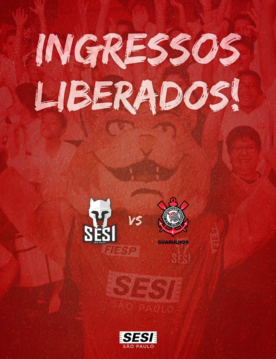 SesiSP_volei's tweet photo. 🎟️INGRESSOS LIBERADOS 🎫

Reserva de Ingressos liberada para o jogão deste domingo (25), às 13h, contra o Corinthians-Guarulhos! Garanta seu lugar na torcida 👉🏼 https://t.co/4WbrHvzjk0

#GoSesi #Superliga https://t.co/O32QR2FlqY