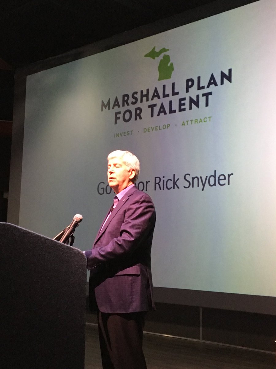 Governor Snyder unveils the Marshall Plan for Talent #marshallplanfortalent