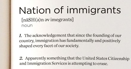 immigrationdefs's tweet photo. Apparently, @USCIS is removing the words "nation of immigrants" from their mission statement.   Here is the definition of nation of immigrants.  #immigrantswelcome #immigrationdictionary #CleanDreamActNow 

https://t.co/4lkqJfWYhN https://t.co/fwQAwtqUFs