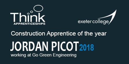 ExeApprentices's tweet image. Well done Jordan – after winning @WorldSkillsUK in Nov, he is a winner again! Construction #Apprentice of the year. @GoGreenEngineer @ExeterCollege #execollproud