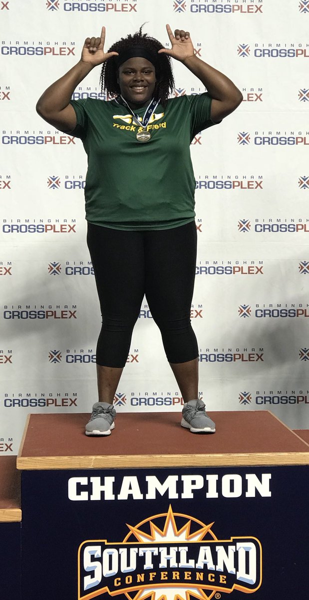 CoreyMistretta's tweet photo. Ashley Davis is the conference champion in the women’s shot put with a new conference record throw of 16.61m (54’6”) #Lionup #conferencerecord https://t.co/KzJZHxSywL