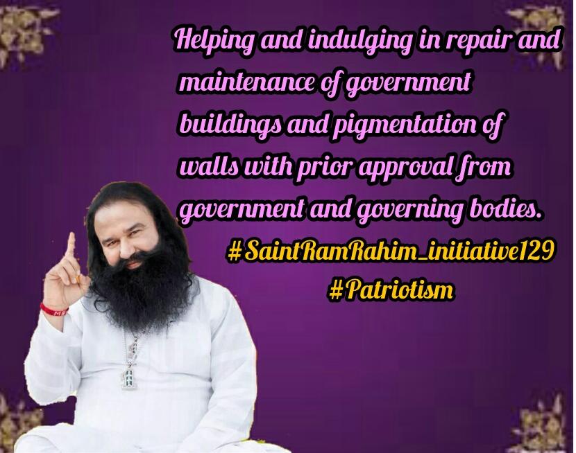 ksushma140's tweet photo. #SaintRamRahim_Initiative129 #Patriotism @Gurmeetramrahim ji always encourage people to hold their precious culture and heritage which is being ignored by them. @derasachasauda https://t.co/leppwj0nsM