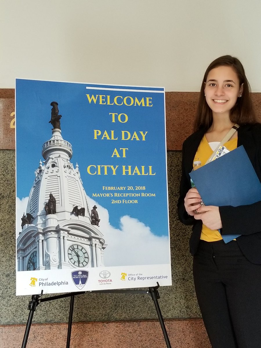 SheilaShowPHL's tweet photo. . @PhillyCityRep team proud to partner w/ @phillypal &amp; produce 48th annual #ToyotaPALDayatCityHall w/@PhillyMayor &amp; city officials. Meet our #FutureLeader as new #CityRep for the day @Sarah_Mace28 😉. 
#mentor #mentee ❤ https://t.co/HfN64EXdYo