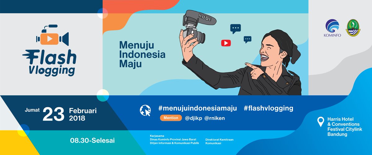 DitjenKPM's tweet photo. Hai Akang2 Teteh2 ti Bandung π
Sebentar lagi kami akan memulai acara #FlashVlogging #menujuindonesiamaju di Bandung.
Akan hadir narasumber yang akan berbagi pengalaman ngevlog dan informasi terkait Indonesia π²π¨ https://t.co/xikmmjmtGw