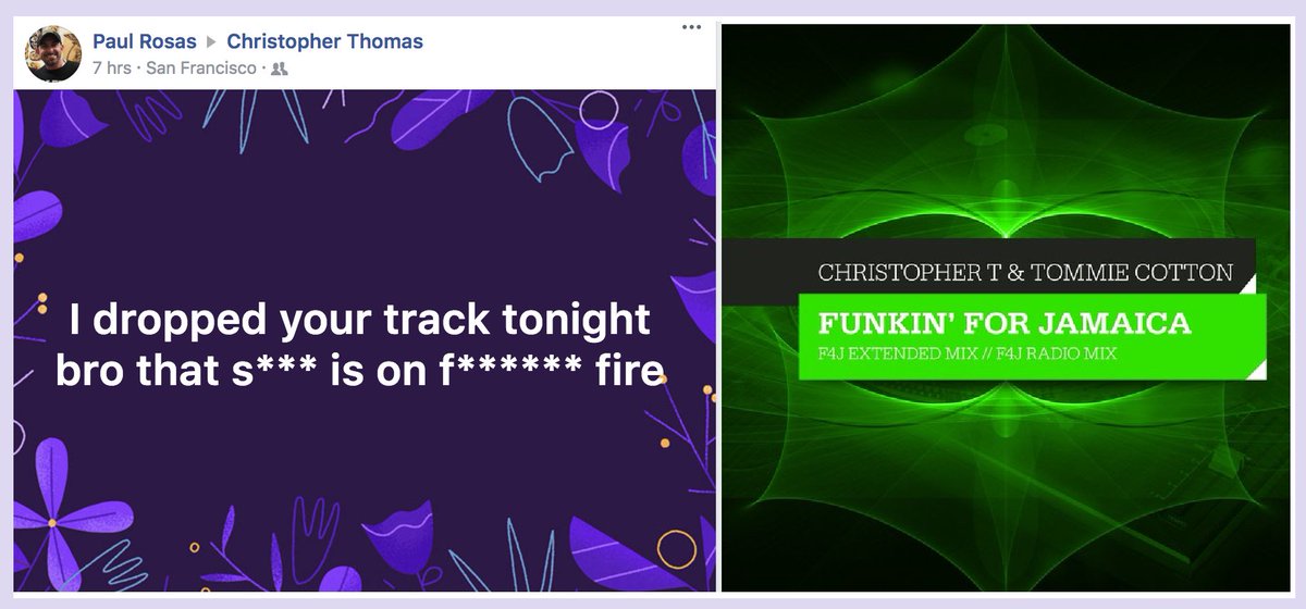 THANKS PAUL! one of my vocal tracks Im most proud of...TomBrowne tune means so much, the original vocalist Tonni(Thomasinna)Smith 1reason I was inspired from childhood 2sing-What a talent! OUT NOW-EVERYWHERE ChristopherT&amp;TommieCotton FUNKIN' FOR JAMAICA beatport.com/release/funkin…