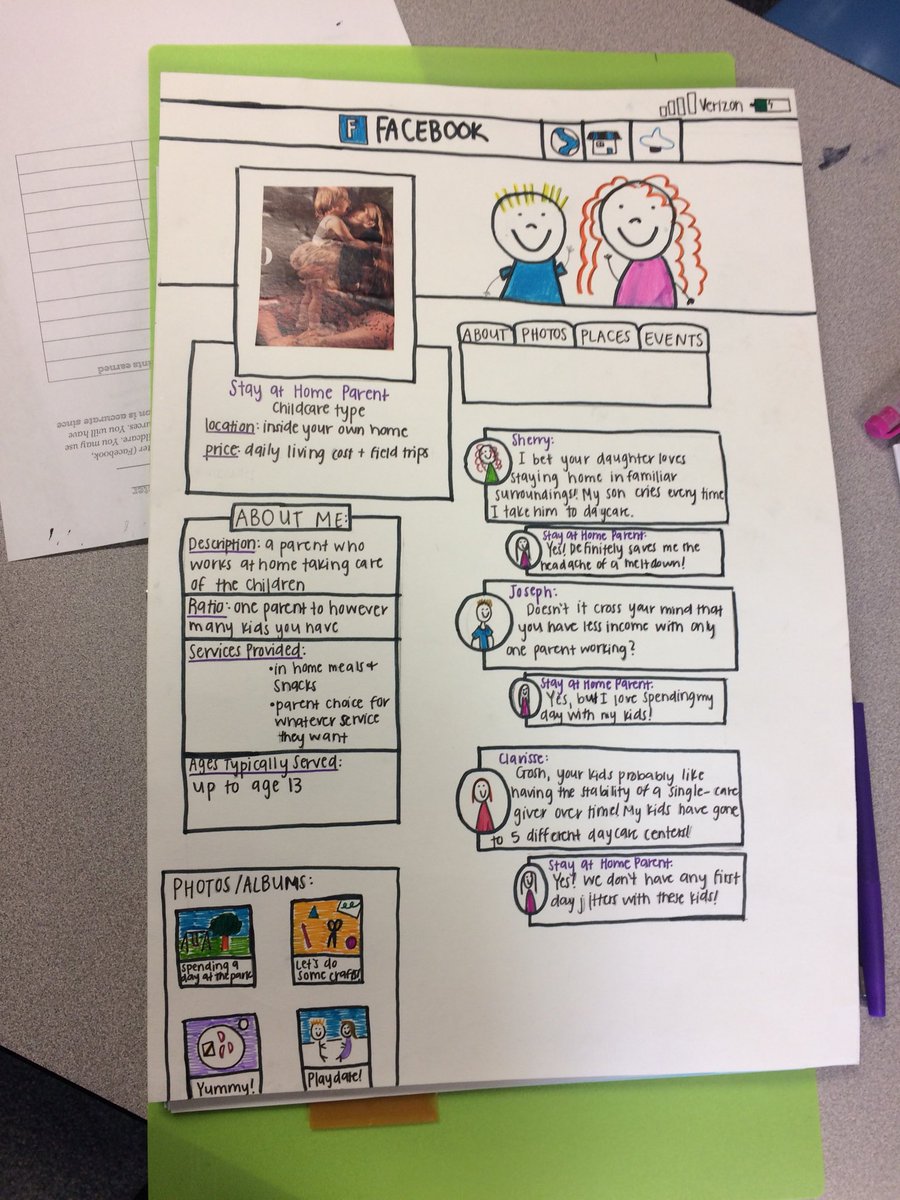 Our favorite “Types of Childcare” Social media profile projects!