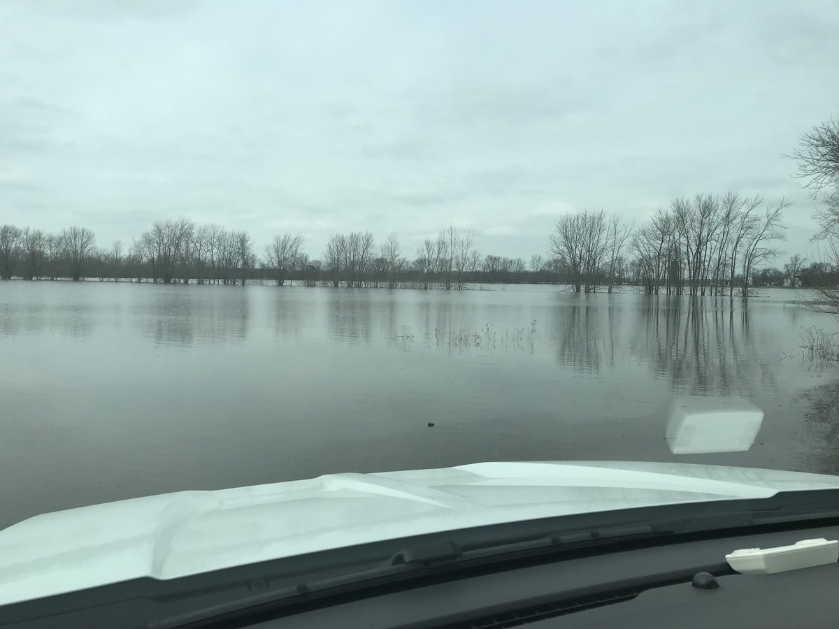 farming46392's tweet photo. Might be a while before we get back on this farm. Plan was to clear those trees you see between the two fields...er... lakes #riversout https://t.co/D0p5Pnp7gU