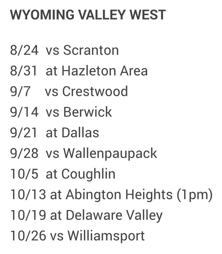 wvwfootball's tweet photo. Here is our 2018 schedule #wvwfootball #SpartanNation https://t.co/Mq2QKOKroR