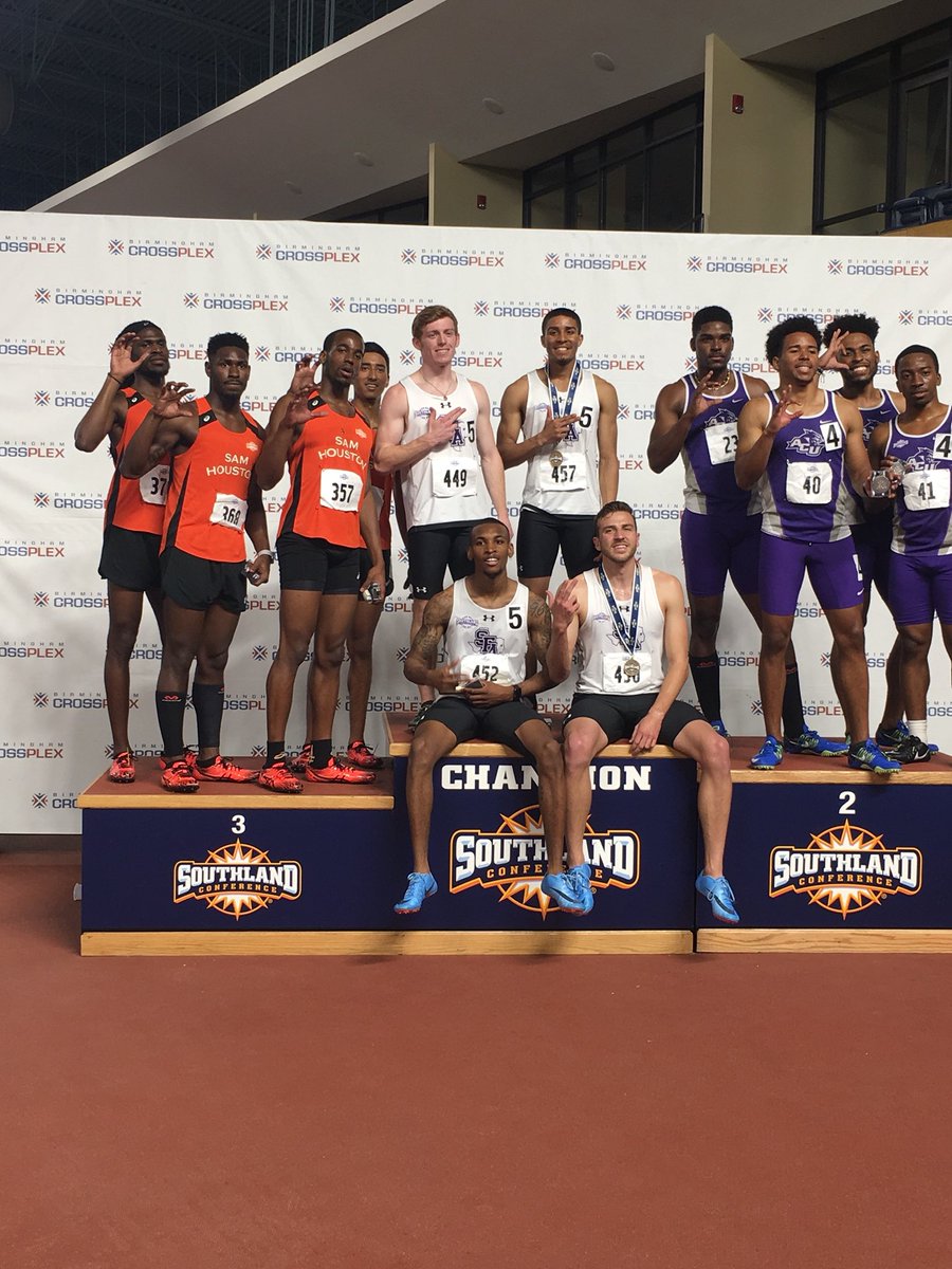 BearkatsTFXC's tweet photo. Great job to the men’s 4x400m relay with Zach Gasca, fabian McCall, Eric Pouncy and Lawrence Coleman for finishing 3rd! Congrats men! 🎉🥉#EatEmUpKats #SLCIndoor18 #SHSUTF18 https://t.co/KTbXdd02sd