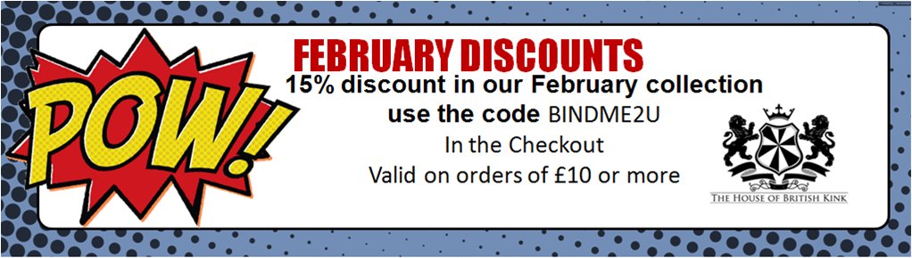 Grab a bargain this February and get your kink on, not much time left! The ties that bind and all that. 
#kink #bdsm #sex #adult #bondage #femdom #sale

houseofbritishkink.shop/collections/fe…