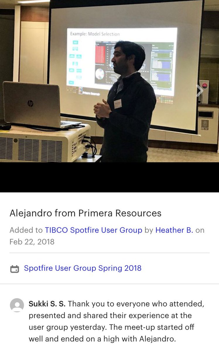 pres_energy's tweet photo. Alejandro Primera (@pres_energy CEO) presenting at the @TIBCO #Spotfire users meeting in #London #oilandgas #reservoirmanagement 
#primeraresources https://t.co/VkZFP22ijl https://t.co/3KUlwmnu3l