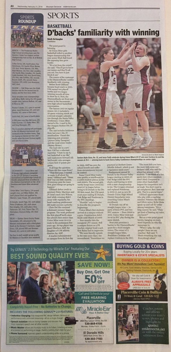 mstudyvinmtdemo's tweet photo. Union Mine faces Bear River in 2nd round D-IV basket playoffs. https://t.co/B5VYJ7dKL9 @umhspride @jaryn22 @SacBee_JoeD @KCRAdapper @LWashingtonTV @OrangeMarkD @kylie2gioia @CoachSavageUM https://t.co/JbTyANnzU5