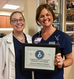 FLABREASTFEED1's tweet photo. Sarasota Memorial Hospital receives their 5 Star Quality Maternity Care Award! Congratulations! https://t.co/tS5Y8cmAVF