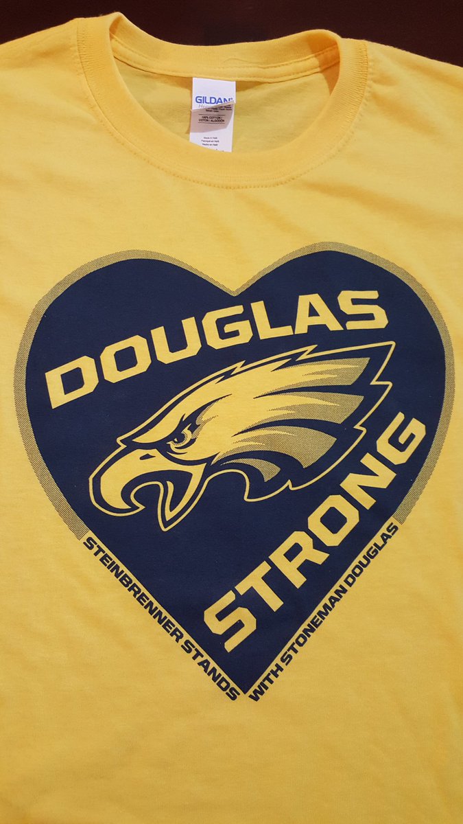McGloneMIEE's tweet photo. My kids go to the best high school! It brought tears to my eyes when I got home and saw this t-shirt on my kitchen table. Way to go @gshswarriors #AlwaysPuttingOthersFirst @Jeff_Eakins #MSDStrong https://t.co/HufJhWMHCI