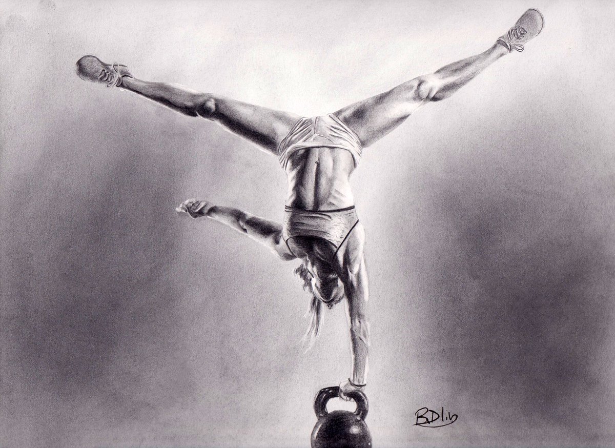 studiodlin's tweet image. My latest #drawing. This is @DemiBagby, a crazy-fit amd #athletic human being. #inspiring ! #art #fitness