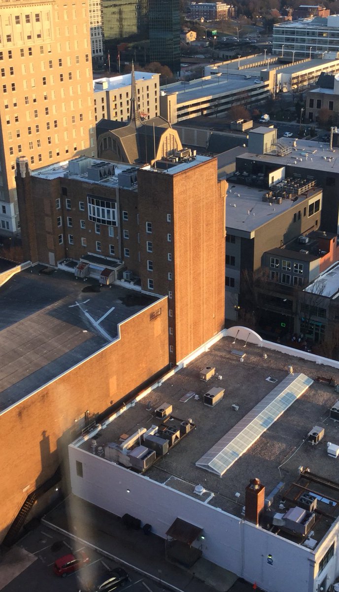 ParticleFallsNC's tweet photo. A room with a view...of #ParticleFallsWS! Ready for opening night! Look up to the UNC Stevens Center in downtown #WinstonSalem! https://t.co/YQhfk6PFc5
