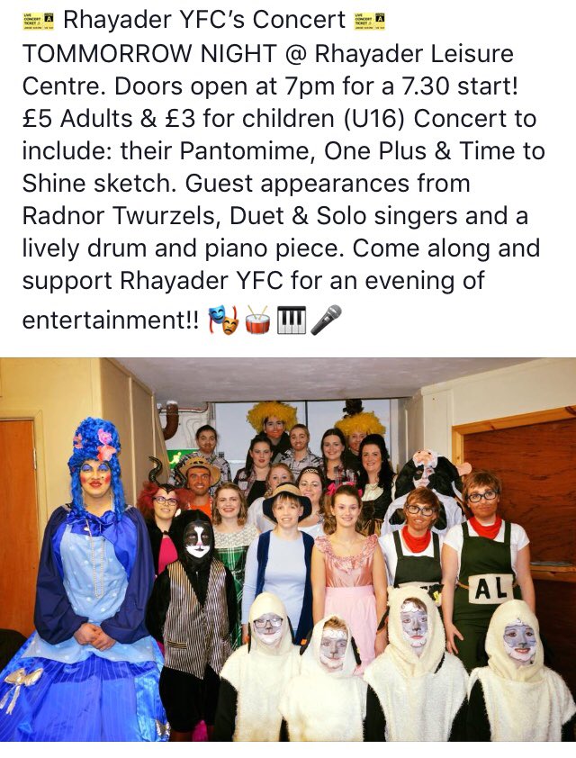 RhayaderYFC's tweet photo. 🌟 Rhayader YFC Concert - Friday Night @ 7.30 at @RhayaderLC 🌟@visitrhayader @Rhayadercinw @RhayaderCarni @SJARhayader Please RT https://t.co/GeaZmjgKJC