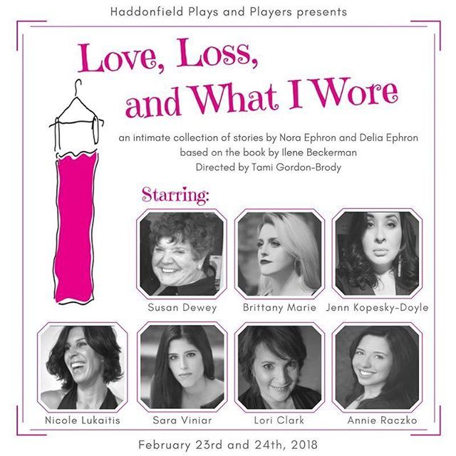 HaddonfieldPlay's tweet image. THIS WEEKEND ONLY 👗  HP&amp;amp;P Presents "Love, Loss, and What I Wore" is an intimate collection of stories by Nora Ephron and Delia Ephron using the memories triggered by fashion to tell funny, startling, and poignant stories that every woman can relate to. ift.tt/2CbUPc1