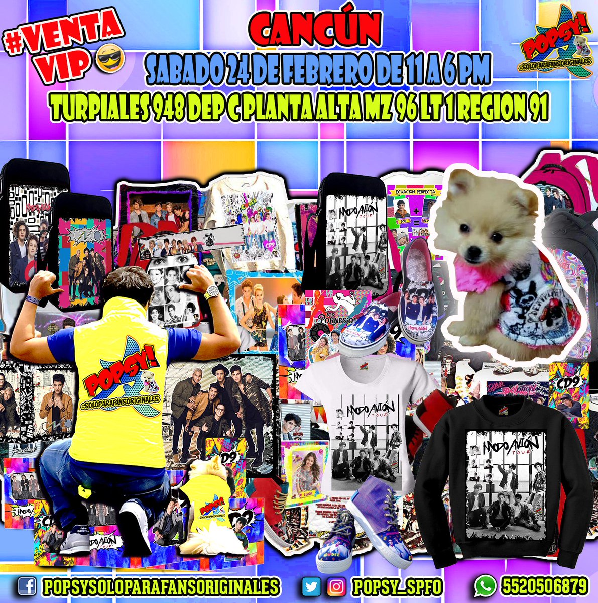 POPSY_SPFO's tweet photo. 🔊🔊#CANCUN #VENTAVIP🚩ESTE SÁBADO 24 DE FEBRERO...MAPA AQUÍ https://t.co/txMtnzc4dx

EN TURPIALES 948 DEP C PLANTA ALTA MZ 96 LT 1 REGIÓN 91 FRENTE AL TELMEX LOPEZ PORTILLO ENTRANDO 4 CALLES POR CALLE 71 DE 11 A 6 PM #UNICODIA 
#SOLOPARAFANSORIGINALES😍😎

Tel.5520506879 https://t.co/iR6qwHjHhX
