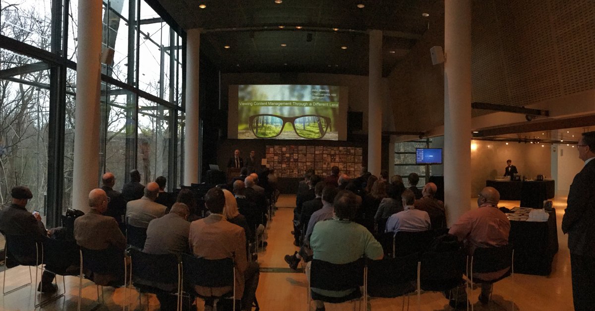 M_Files's tweet photo. @M_Files hosts event @FinnEmbassyDC today featuring AIIM Chief Evangelist, @jmancini77 speaking about the role of Artificial Intelligence, metadata and other leading technologies on the future of information management. #MFiles2018 #AI https://t.co/sRoQvMCub7