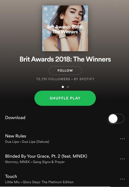 BrasilLM's tweet photo. Even @spotify knows who are the real winners #BRITs https://t.co/8j2nAETIDo