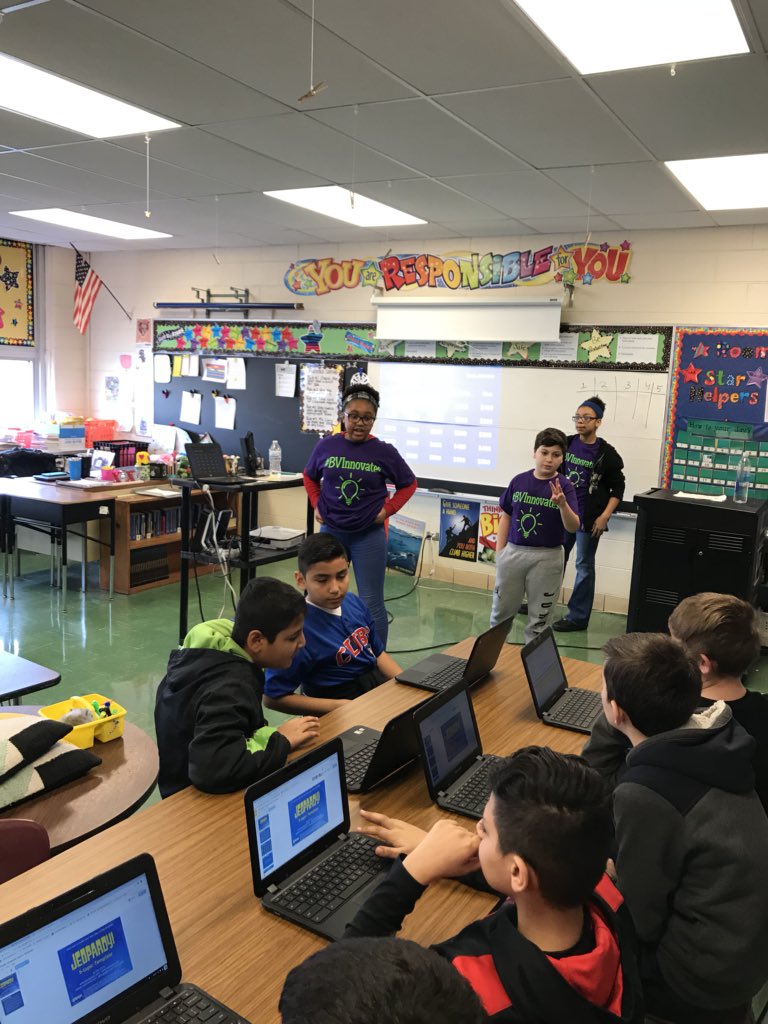 MsZemaitis's tweet photo. #BVInnovates was a huge success - the 6th graders were terrific teachers to the KG-5th graders, what a great experience for all involved #isdfutureready #D109pride #BVpride #googledrawings #googleslides https://t.co/j8BEJwMOVm