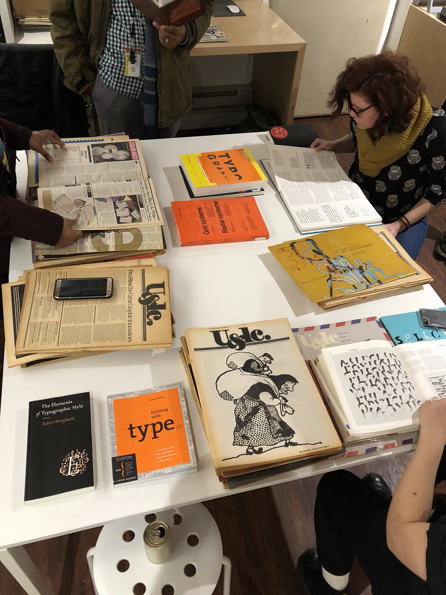 TypeThursdayPHL's tweet photo. We’re browsing some classic issues of U&amp;LC (Upper and Lowercase International Journal of Typographics) at #TypeThursdayPHL! https://t.co/FGzWIrEiyX