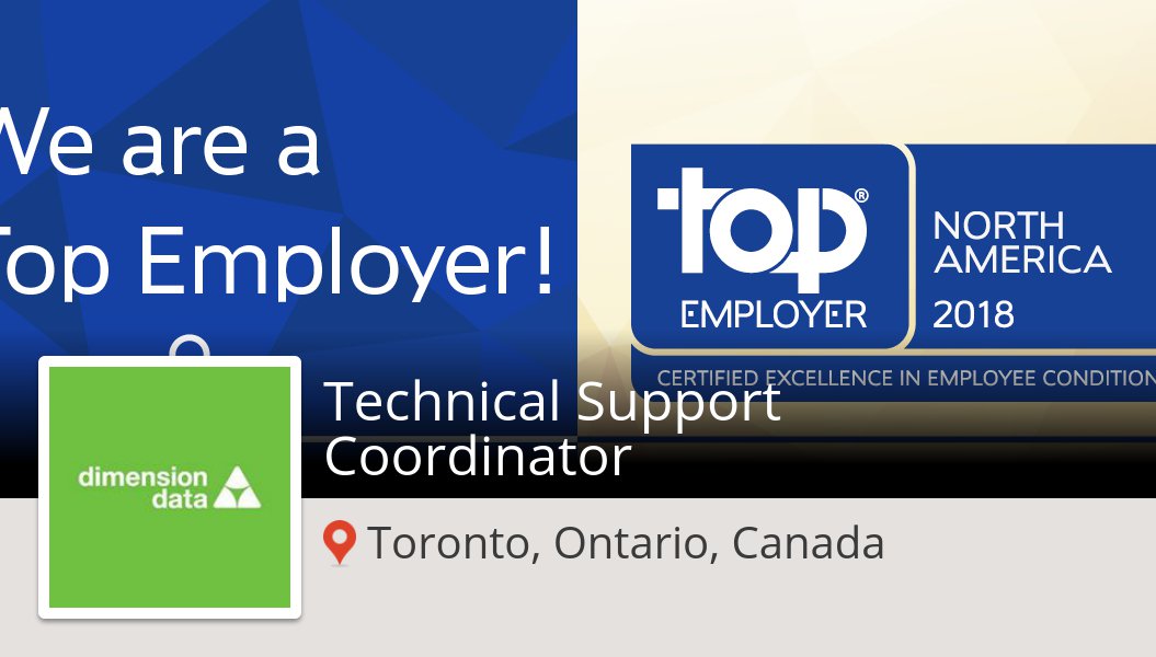 #DimensionData is hiring! #Technical #Support Coordinator in #TorontoOntarioCanada, apply now! #job workfor.us/dimensiondata/…