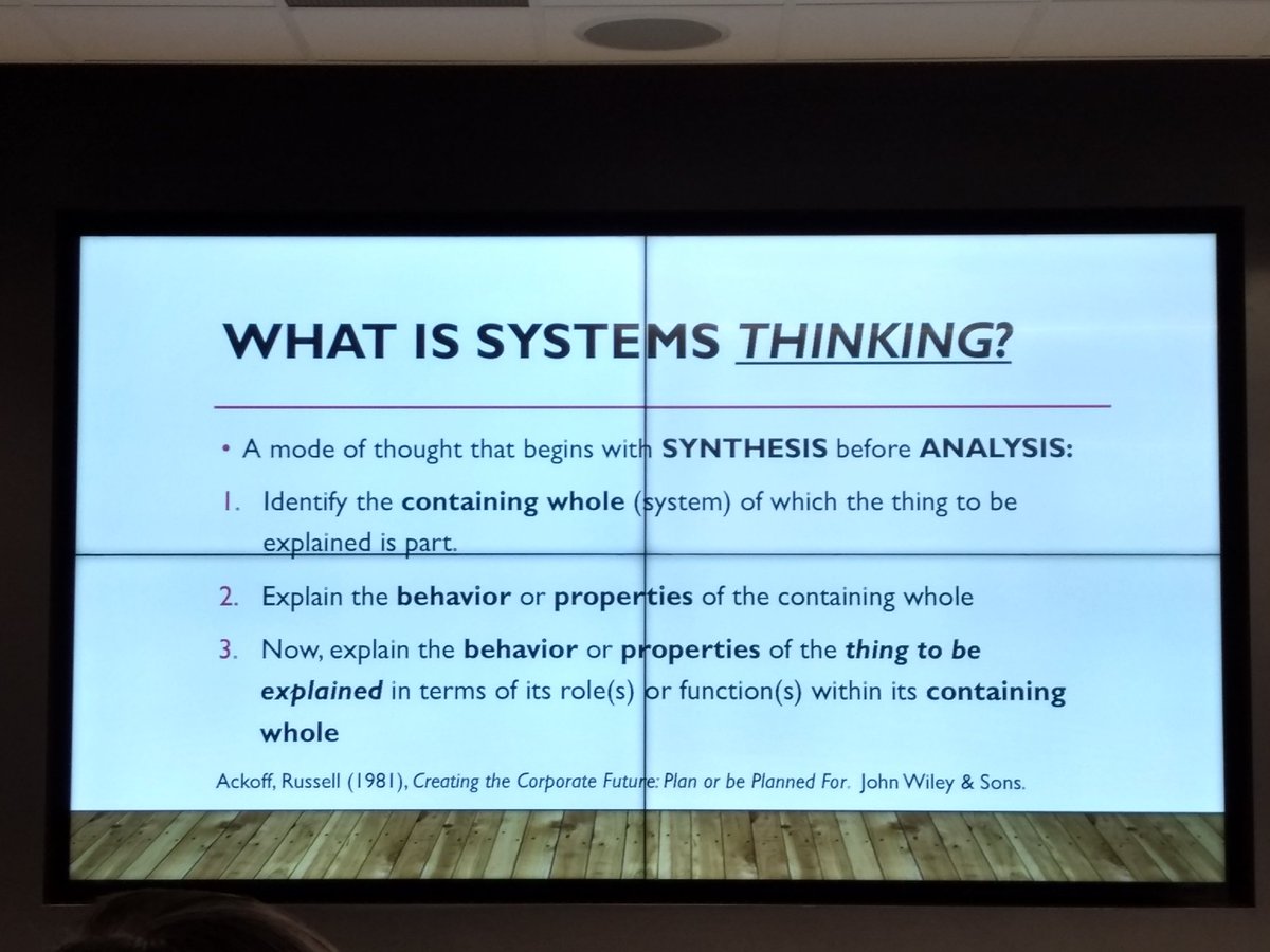 peterlepiane's tweet photo. Love this definition of #systemsthinking! #SystemsThinkingTO https://t.co/SiVRG1AX65