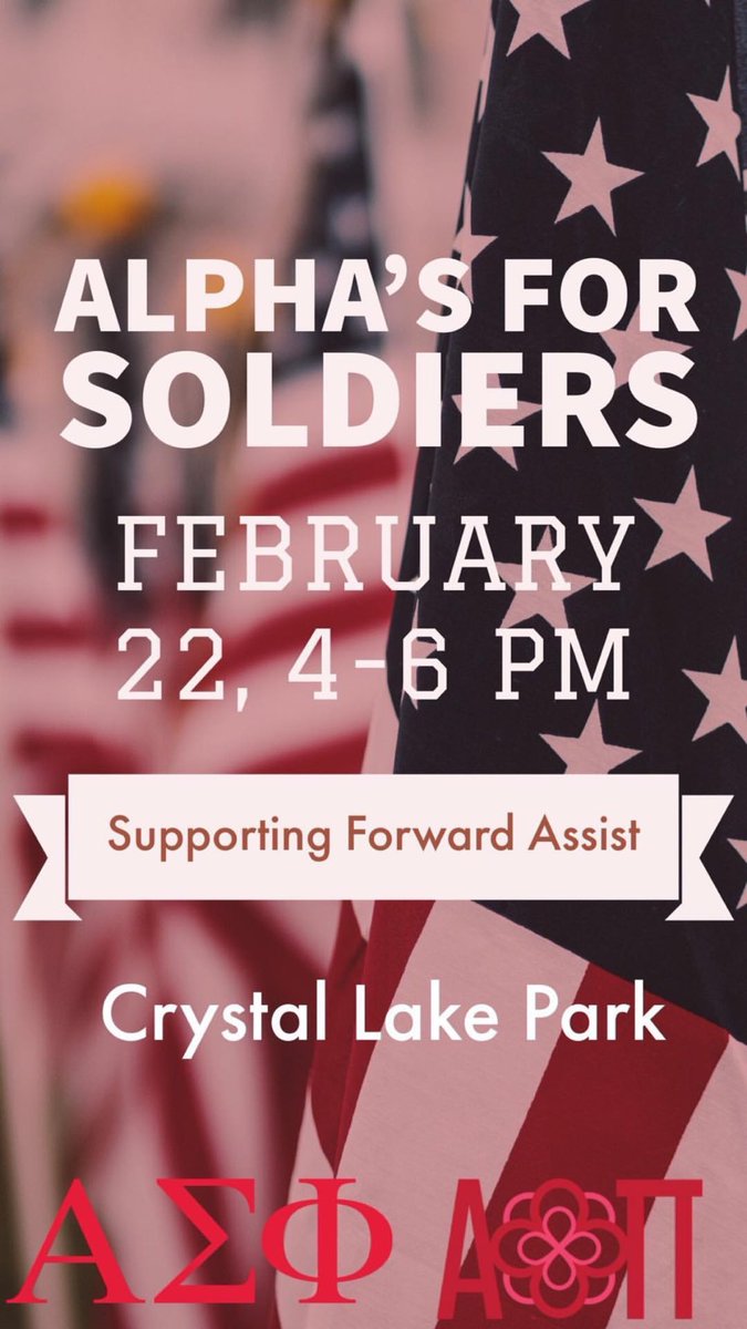 Alphas for Soldiers is happening now at Crystal Lake Park <a href="/AOII_AlphaRho/">OSU ΑΟΠ</a>