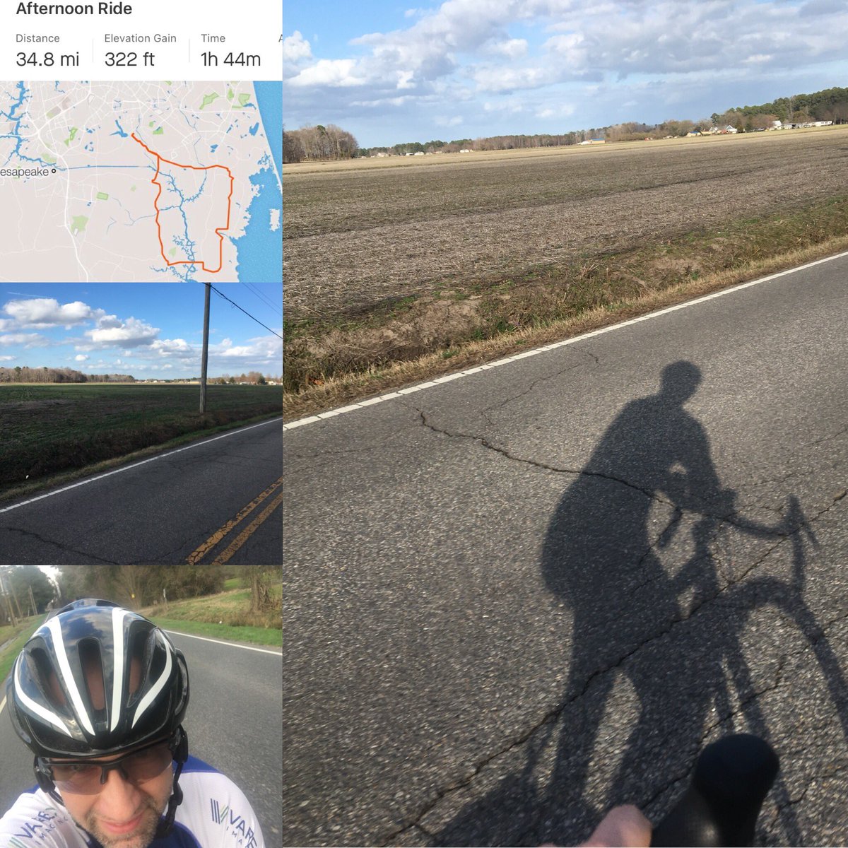 VaBchTriGuy's tweet photo. Almost didn’t happen but got in a nice long #soloride Legs are feeling pretty good which is good since 1st #roadrace post #hipfracture is Saturday 😬 #bringit2018 #cycling #cyclinglife #iamspecialized #waltracing @iamspecialized_road @coroscycling @village_bicycles https://t.co/jZycoDe679