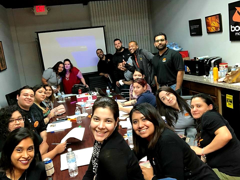 MassothMitchell's tweet photo. PBR MML Wireless monthly meeting. Stretch goals 📈and sales contest set to help finish tax season strong! 🤑👌#HouTax2018 @elterevanspg @hafizjamshed27 @erikabyerly281 https://t.co/t8EYnGiRpK
