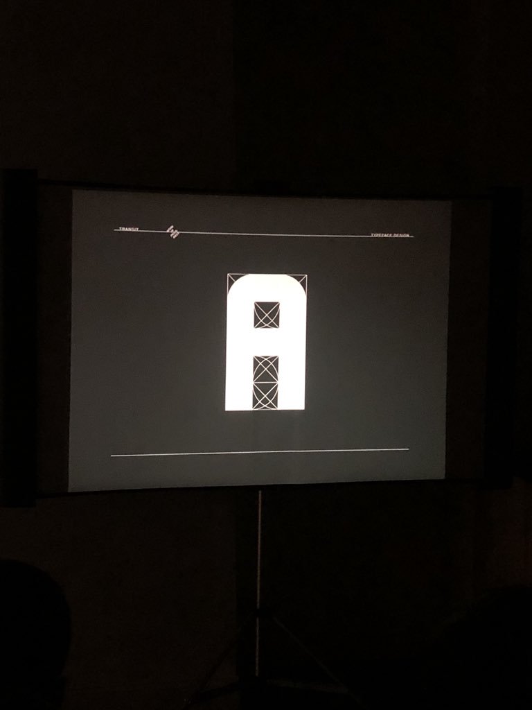 TypeThursdayPHL's tweet photo. Our next critique of the night is a transit inspired typeface. #TypeThursdayPHL https://t.co/qFq5qWFUE5