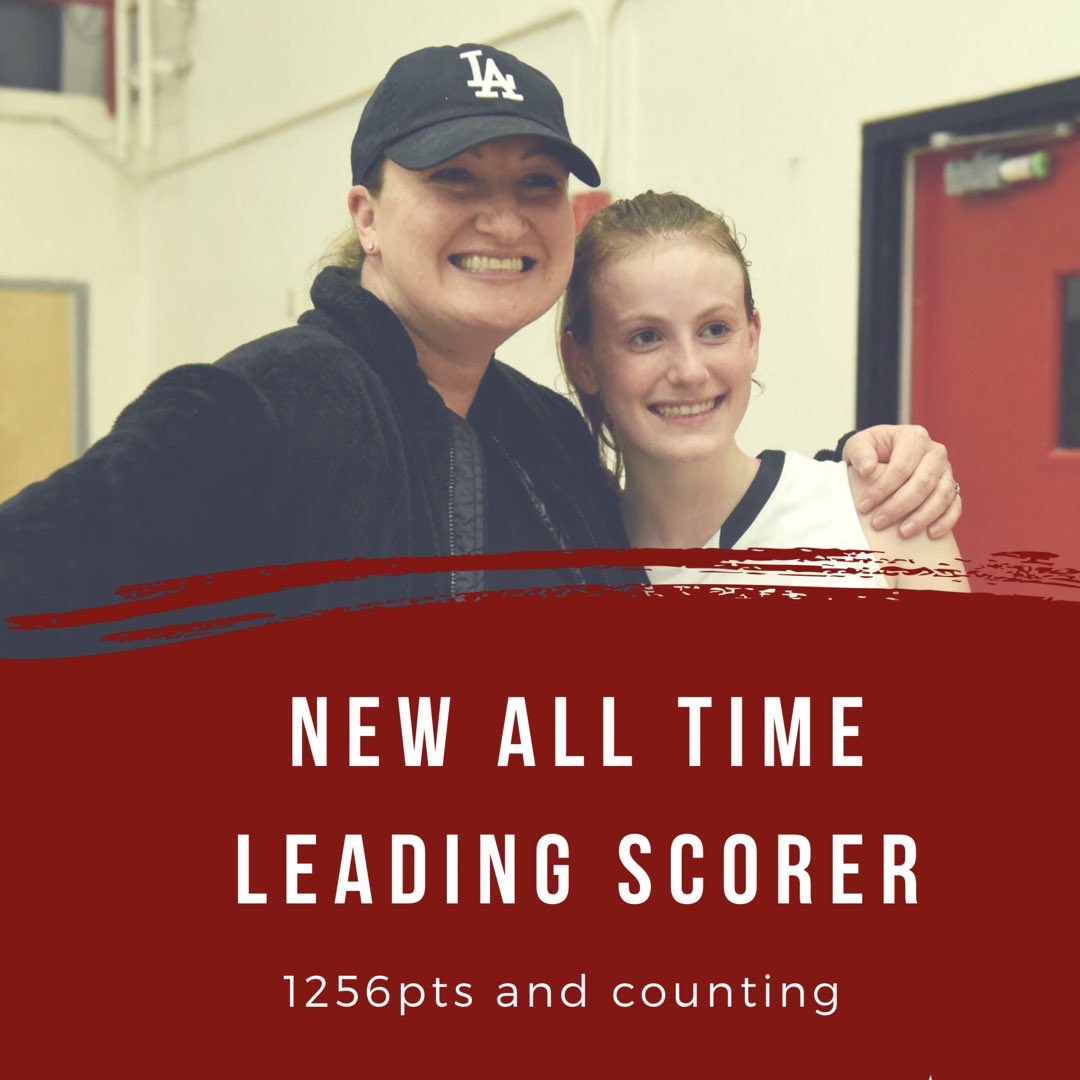 Congratulations @alexis_lowden who became the New GHS Girls All Time Leading Scorer edging out former player and coach Jen Barbone Tanzillo (pictured) #Believetown #TTW #MakingHistory