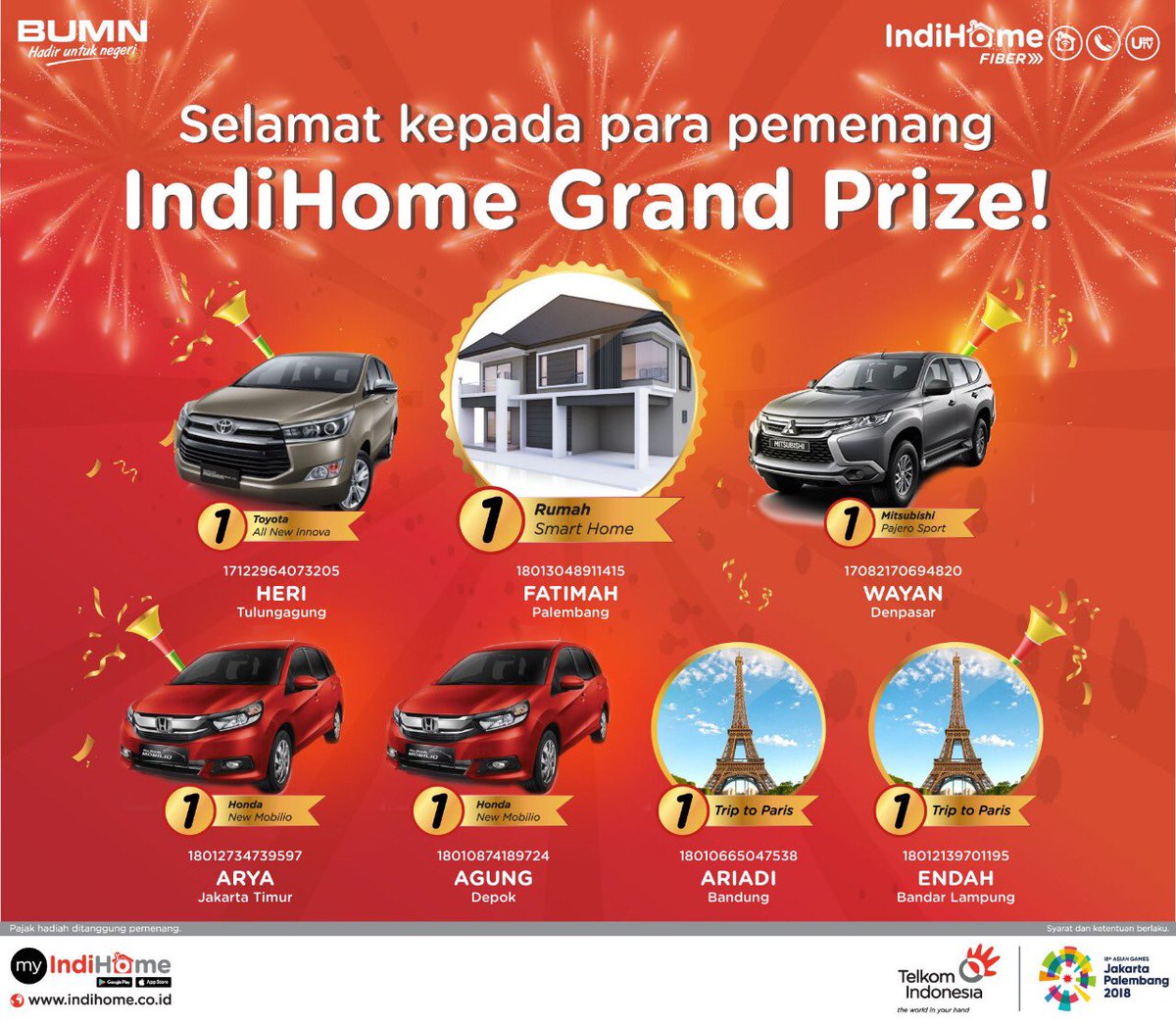 afif_aza's tweet photo. Mimpi apa ya, bisa dapat rumah, mobil atau jalan2 ke Paris.. selamat ya.. #GrandPrizeIndiHome https://t.co/9a9QnFrfaw