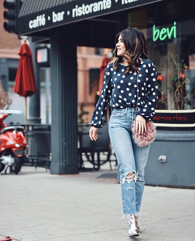 lyonandpost's tweet photo. Now try on styles from our newest brand Three Dots! @chictalkch wearing Three Dots Dot Tie Front Top #farewellfittingrooms #lyonandpost https://t.co/8N9dzkSNKL
