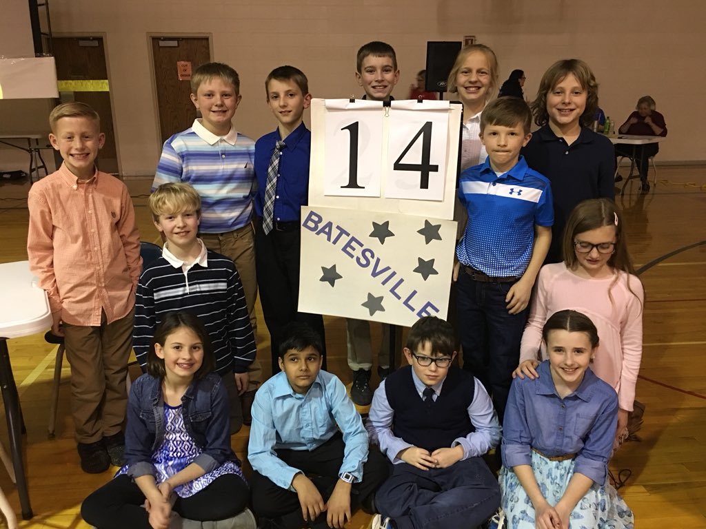 KetchamPaul's tweet photo. First place in their division at the Math Bowl Tournament! Batesville Intermediate School has a super group of kids, two dedicated teachers and a ton of parent support.  Go, Bulldogs!
#BvilleBulldogs https://t.co/scu6zYjHZt