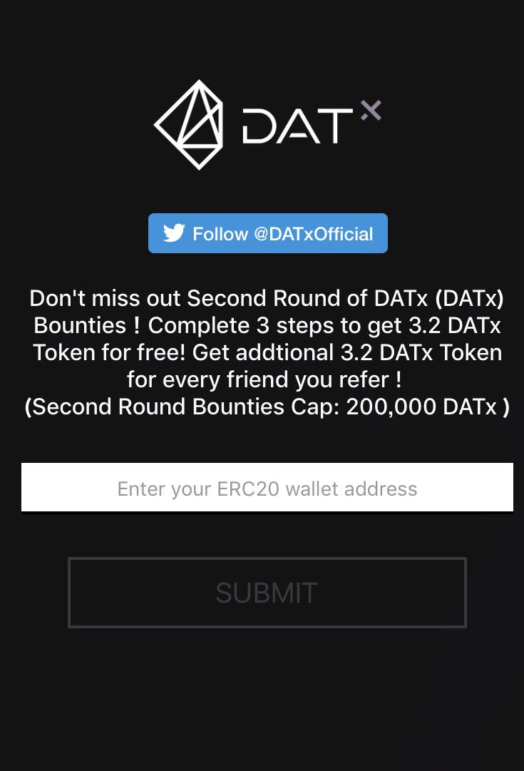 ka7ma2's tweet image. 《#Airdrop #Airdrops》
▶︎#DATx 2回目の#エアドロップ 
▶︎下記URLからリンクへ
▶︎イーサアドレス入力
▶︎Twitterフロォー、指定Tweetリツイート、▶︎テレグラム参加、コード入力
●3.20DATxもらえたよ！

↓登録はこちらです (*´-`)

datx.co/bounty2/invite…