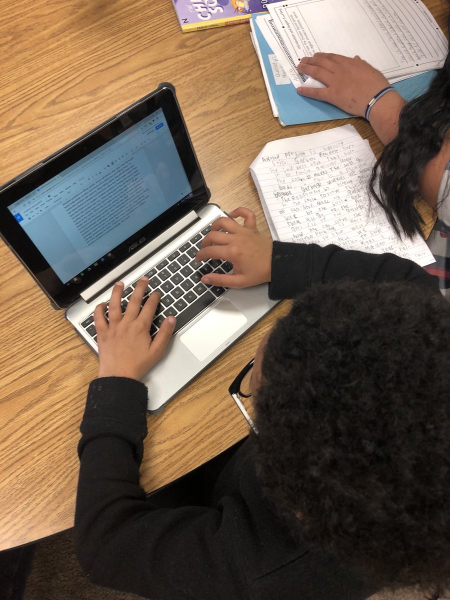 KGainerteacher's tweet photo. Using @googledocs and @Google to write our performance task for social studies! Writing letters to the president about how humans are impacting the world and how we can fix this! #BoldSchool #edtech #edchat #cdsdchat #blendedlearning #studentideas #fifthgrade #learnered https://t.co/lv87KZ3Mmh