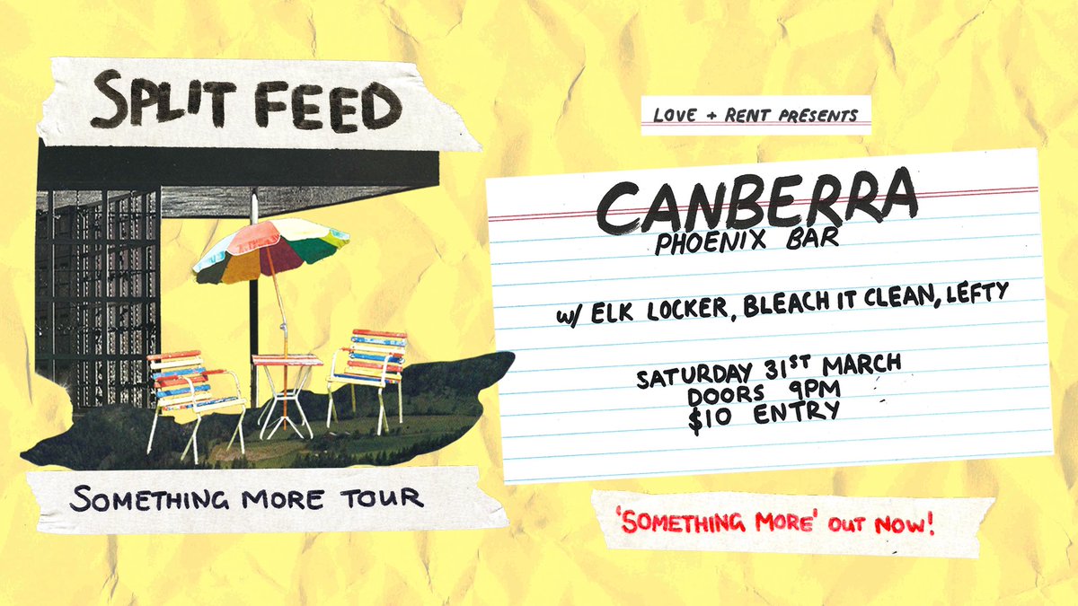 ElkLocker's tweet image. Our next Canberra show is with our friends @splitfeedband and it’s gonna be a good time!