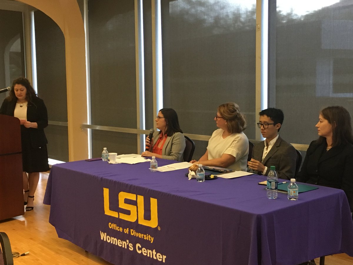 ManshipSchool's tweet photo. Our @windels shared about how social media has allowed women to tell their #metoo stories in a format that wasn't silenced, among other topics, at the panel discussion hosted by @LSUDiversity &amp; The University Council on Gender Equity. #LSUResearchWorks https://t.co/keeHFFCznU