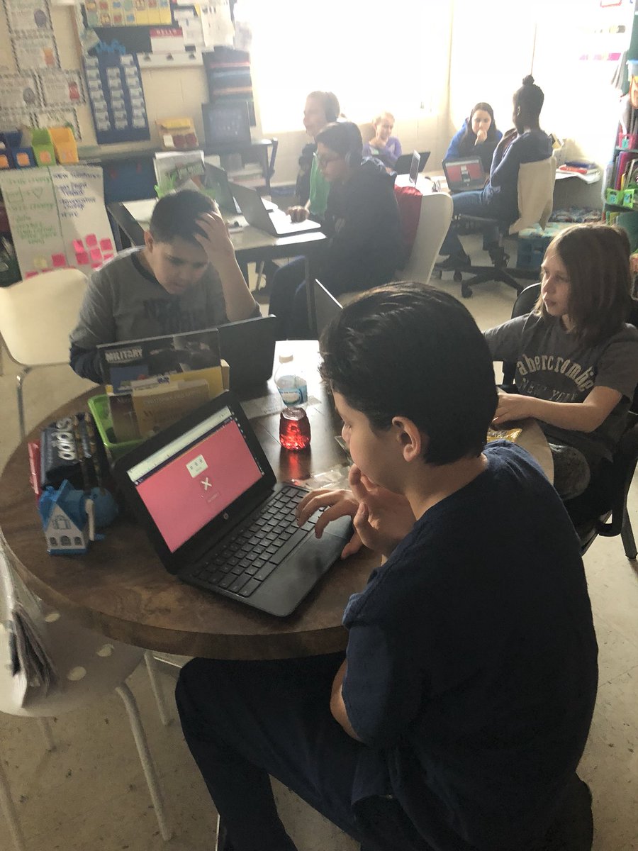 Capi_CLASSics's tweet photo. A picture is worth a thousand words (and a personal celebration each time they got a question correct)! These students loved #DigitalLearningDay because they were able to test their knowledge on different atmospheres using @quizizz! #isdfutureready #d109pride #wilkinsway https://t.co/T0XwfLNDwQ