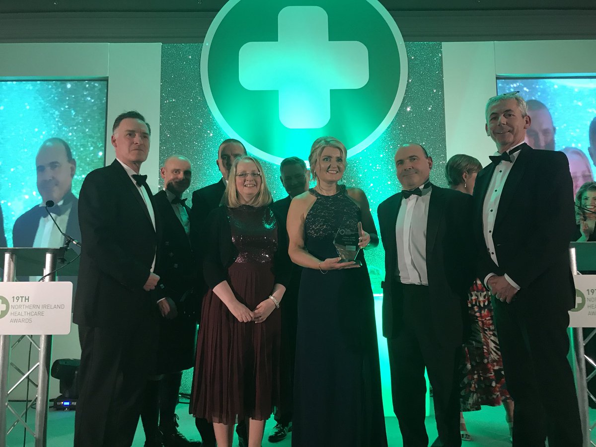 Breath_COPD's tweet photo. COPD Project of the Year Award (and PIs) home safely from the #NIHealthcareAwards #SmoothMuscleResearchCentre @DkIT_ie #Pharmacy @QUBelfast #CentreforMusculoSkeletalScience @UniWestScotland. 16 PhDs, 10 PIs 5 PostDocs, #3EuropeanLabs #1Disease #1Focus @SEUPB @INTERREGTweets https://t.co/b1poCDBTlK
